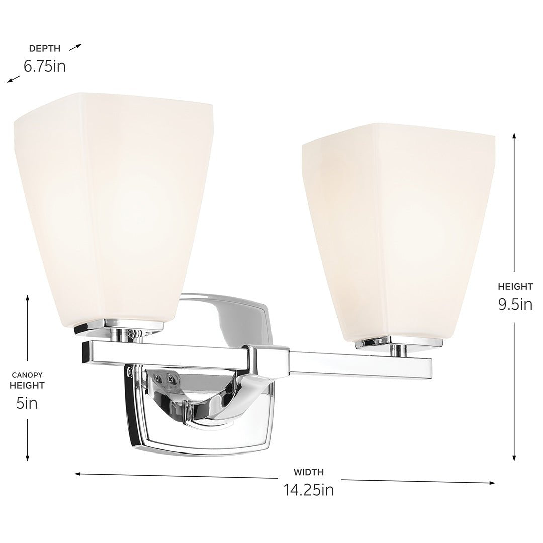 KICHLER-55215NIKICHLER Marant 55215 2 Light Vanity Light with Clear/Frosted Glass