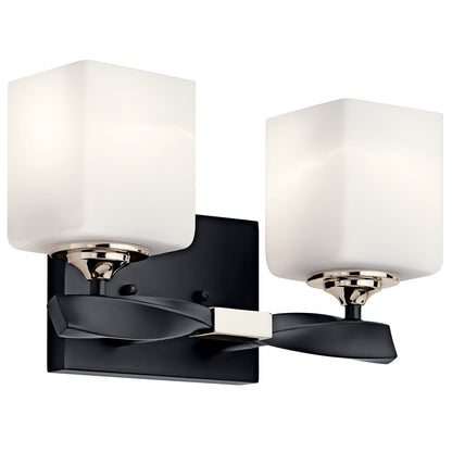 KICHLER-55001BKKICHLER Marette 55001 2 Light Vanity Light with Frosted Glass