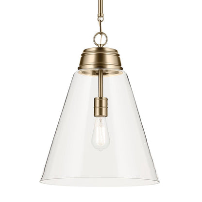 KICHLER-52662CPZCLRKICHLER Marsailli 19"/19.75" 1 Light Pendant with Frosted/Clear Glass