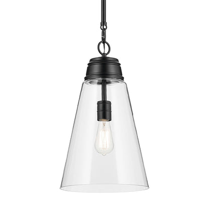 KICHLER-52661BKCLRKICHLER Marsailli 19"/19.75" 1 Light Pendant with Frosted/Clear Glass