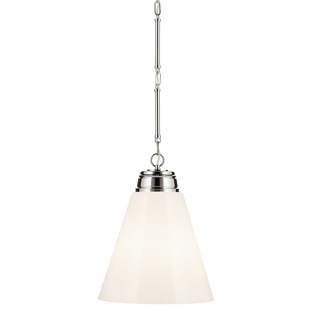 KICHLER-52661CPZKICHLER Marsailli 19"/19.75" 1 Light Pendant with Frosted/Clear Glass