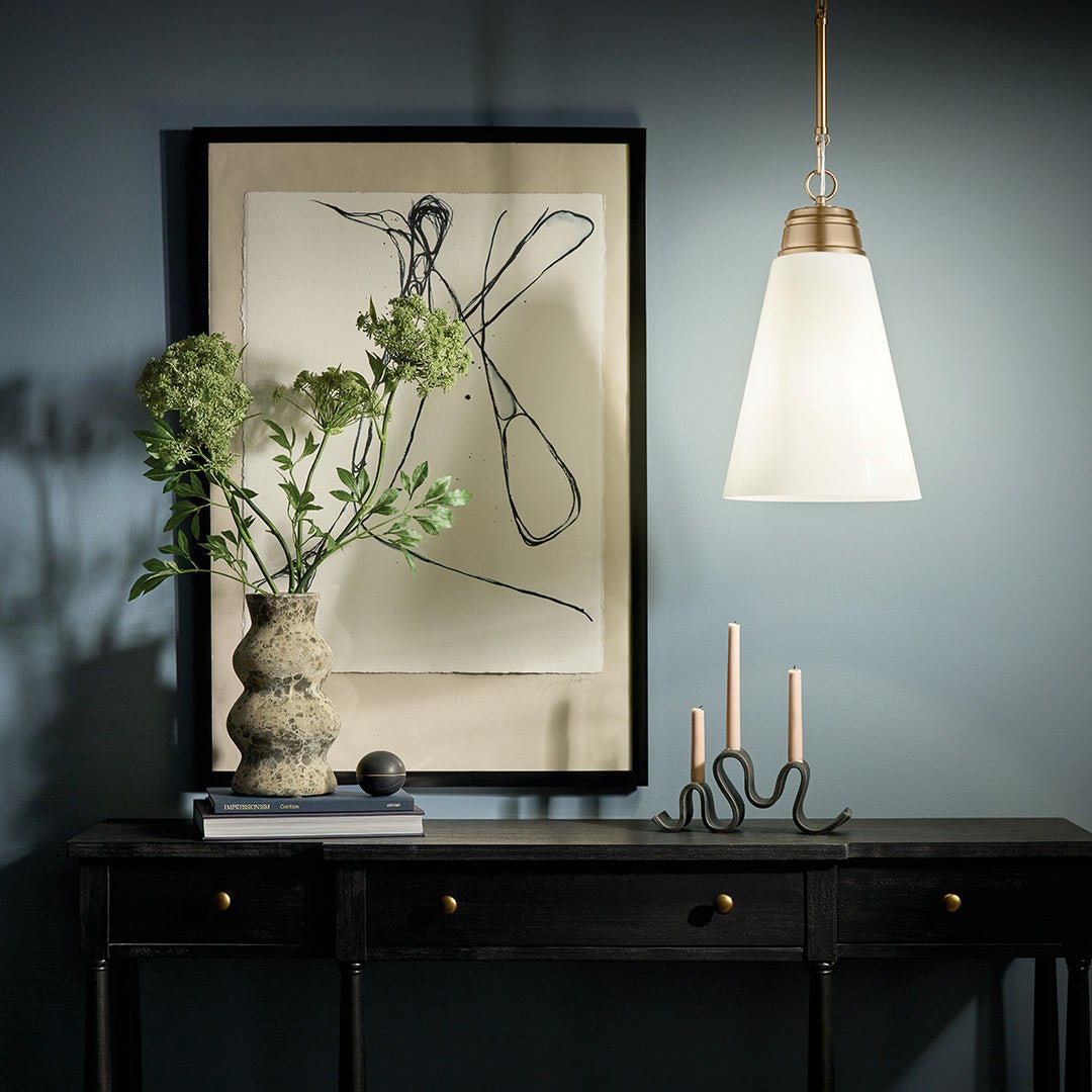 KICHLER-52661CPZKICHLER Marsailli 19"/19.75" 1 Light Pendant with Frosted/Clear Glass