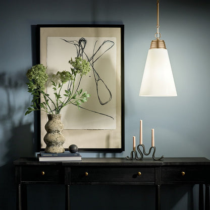 KICHLER-52661CPZKICHLER Marsailli 19"/19.75" 1 Light Pendant with Frosted/Clear Glass