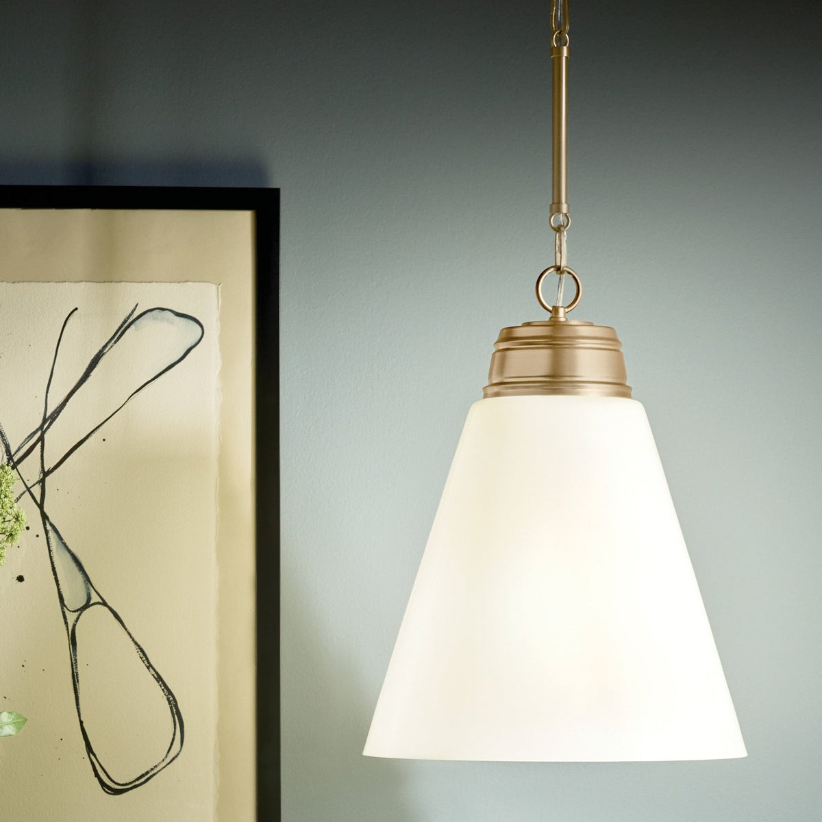 KICHLER-52661CPZKICHLER Marsailli 19"/19.75" 1 Light Pendant with Frosted/Clear Glass