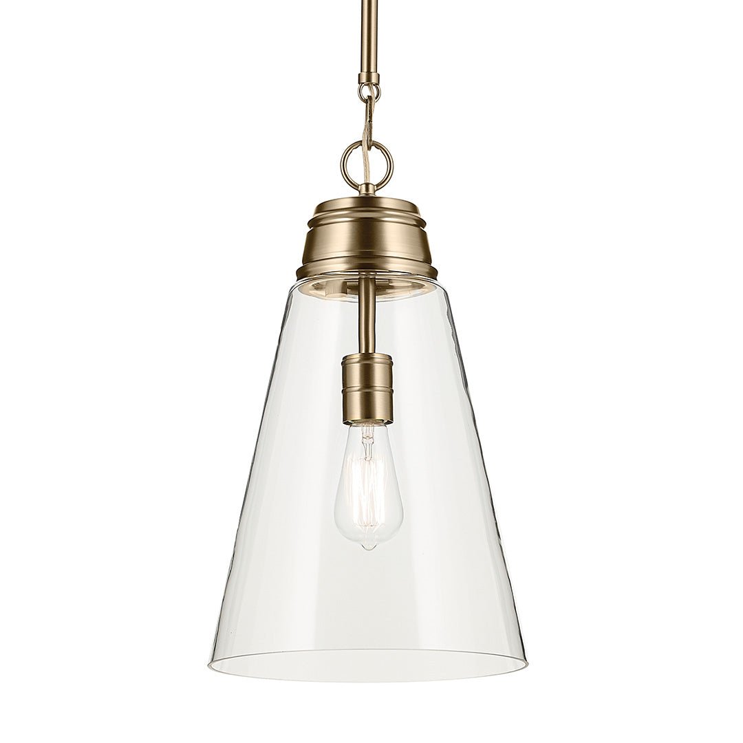 KICHLER-52661CPZCLRKICHLER Marsailli 19"/19.75" 1 Light Pendant with Frosted/Clear Glass