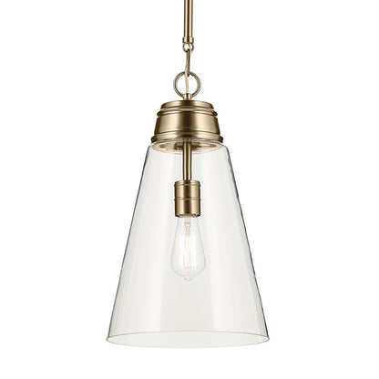 KICHLER-52661CPZCLRKICHLER Marsailli 19"/19.75" 1 Light Pendant with Frosted/Clear Glass