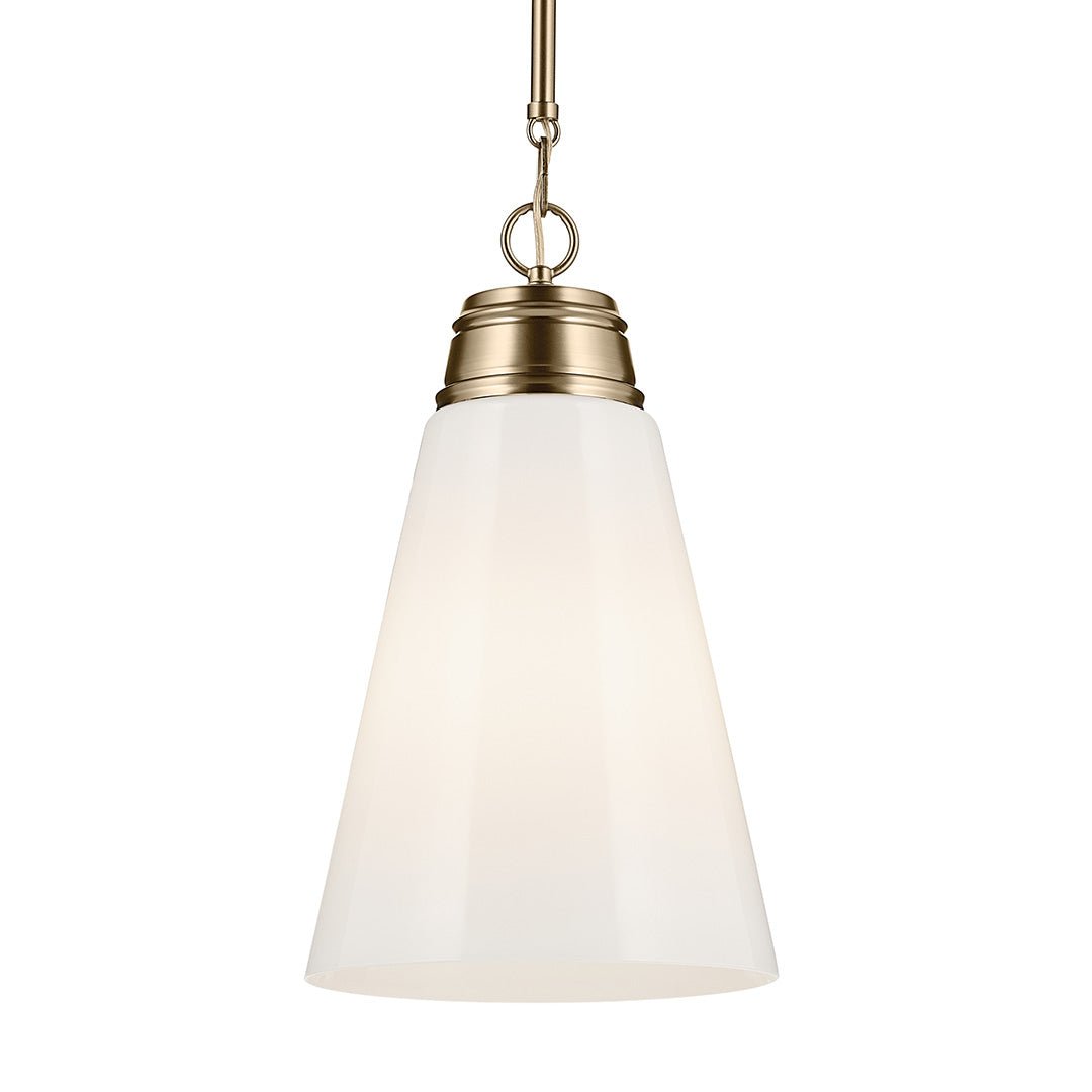 KICHLER-52661CPZKICHLER Marsailli 19"/19.75" 1 Light Pendant with Frosted/Clear Glass