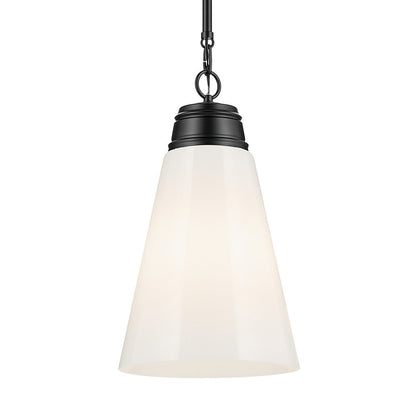 KICHLER-52661BKKICHLER Marsailli 19"/19.75" 1 Light Pendant with Frosted/Clear Glass