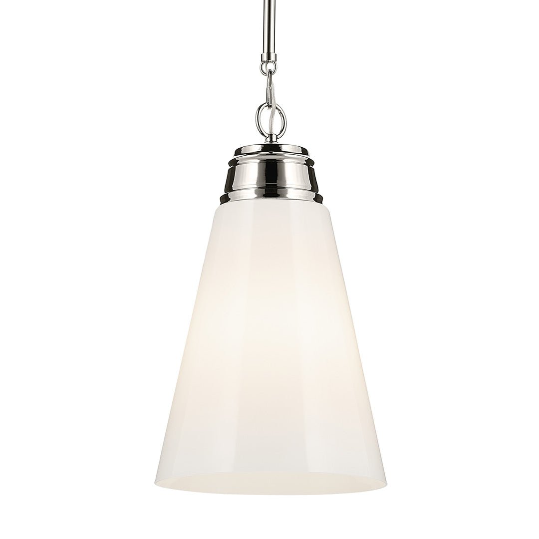 KICHLER-52661PNKICHLER Marsailli 19"/19.75" 1 Light Pendant with Frosted/Clear Glass