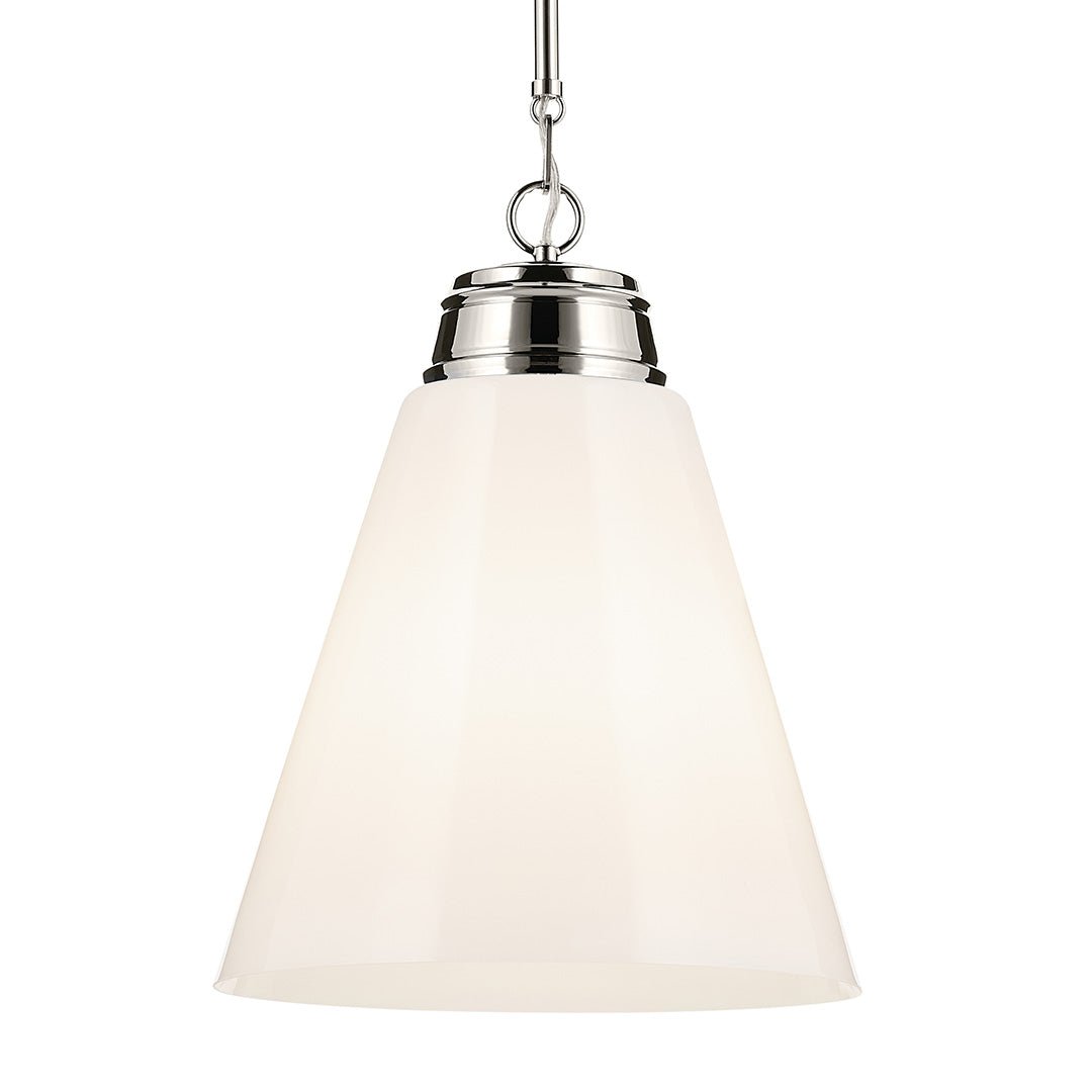 KICHLER-52662PNKICHLER Marsailli 19"/19.75" 1 Light Pendant with Frosted/Clear Glass