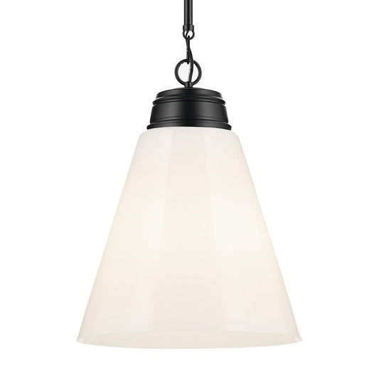 KICHLER-52662BKKICHLER Marsailli 52662 19.75" 1 Light Pendant with Frosted/Clear Glass