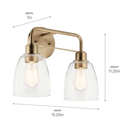 KICHLER-55101CPZKICHLER Meller 55101 2 Light Vanity Light with Clear Glass