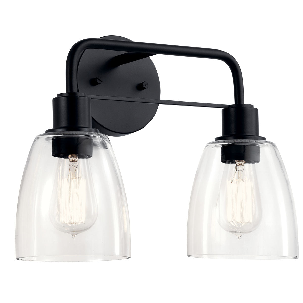 KICHLER-55101BKKICHLER Meller 55101 2 Light Vanity Light with Clear Glass