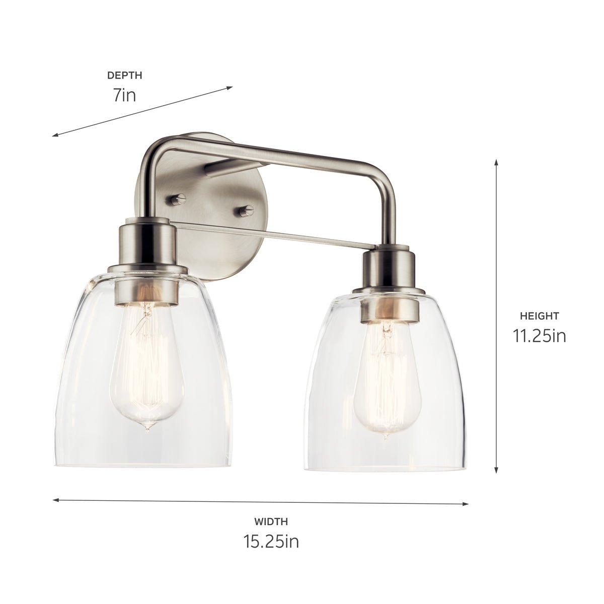 KICHLER-55101CPZKICHLER Meller 55101 2 Light Vanity Light with Clear Glass