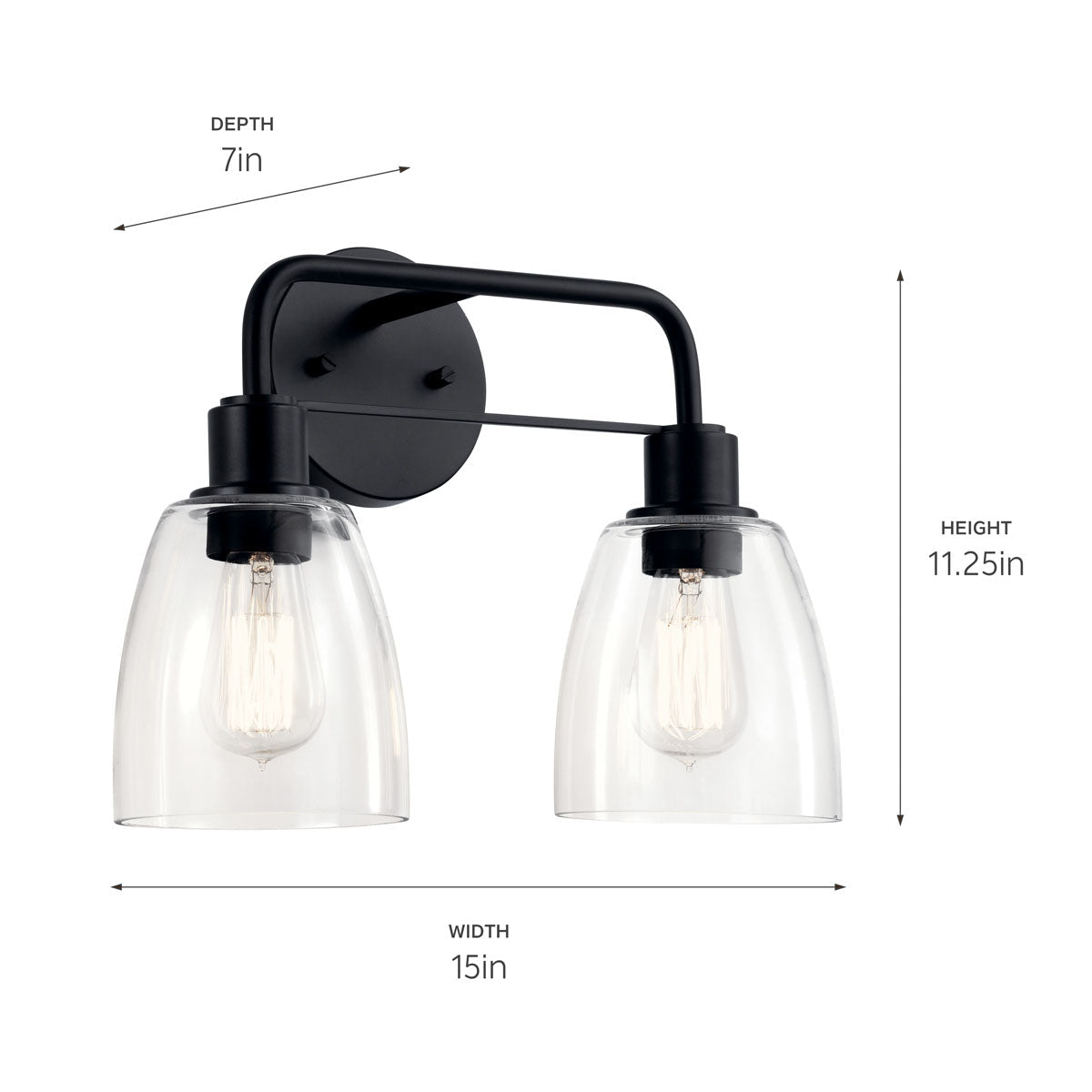 KICHLER-55101CPZKICHLER Meller 55101 2 Light Vanity Light with Clear Glass