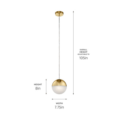 KICHLER-83854CGWHKICHLER Moonlit 17W LED 7.75" Pendant with White Glass 30K