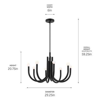 KICHLER-52550PNKICHLER Odensa 52550 29.25" 8-Light Chandelier