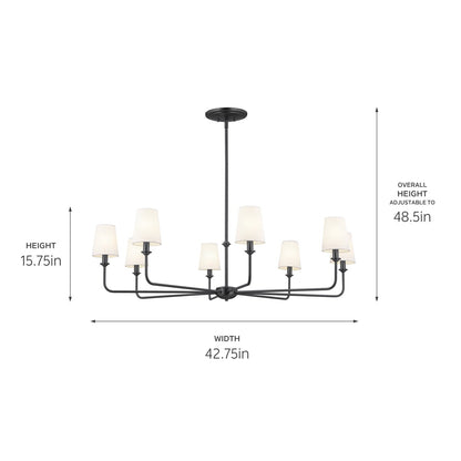 KICHLER-52517PNKICHLER Pallas 52517 42.75" 8-Light Chandelier