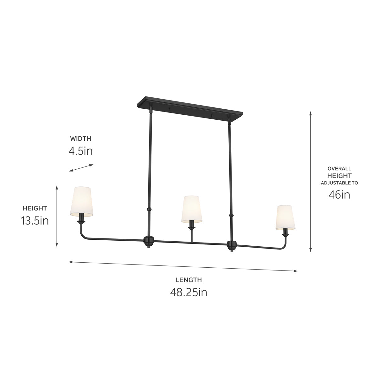 KICHLER-52519PNKICHLER Pallas 52519 4.5" 3-Light Linear Chandelier