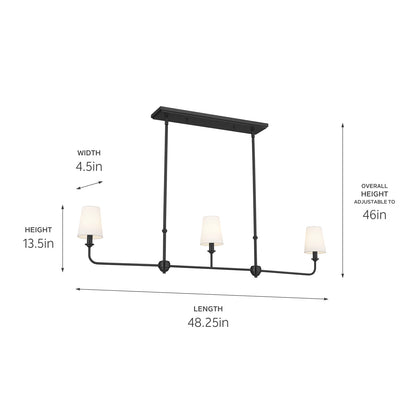 KICHLER-52519PNKICHLER Pallas 52519 4.5" 3-Light Linear Chandelier