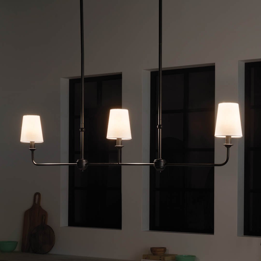 KICHLER-52519PNKICHLER Pallas 52519 4.5" 3-Light Linear Chandelier