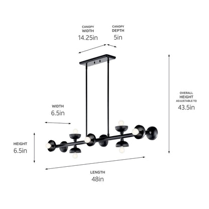 KICHLER-52645CPZKICHLER Palta 52645 6.5" 10-Light Linear Chandelier