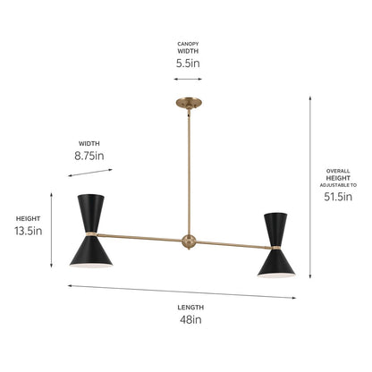 KICHLER-52569CPZWHKICHLER Phix 52569 8.75" 4-Light Linear Chandelier