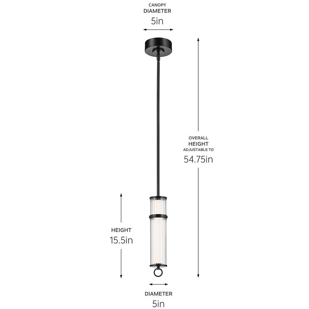 KICHLER-52755PNLEDKICHLER Riven 15.5 Inch LED 1 Light Pendant with Clear Glass 30K