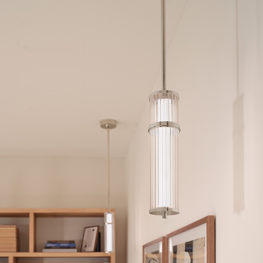 KICHLER-52755PNLEDKICHLER Riven 15.5 Inch LED 1 Light Pendant with Clear Glass 30K