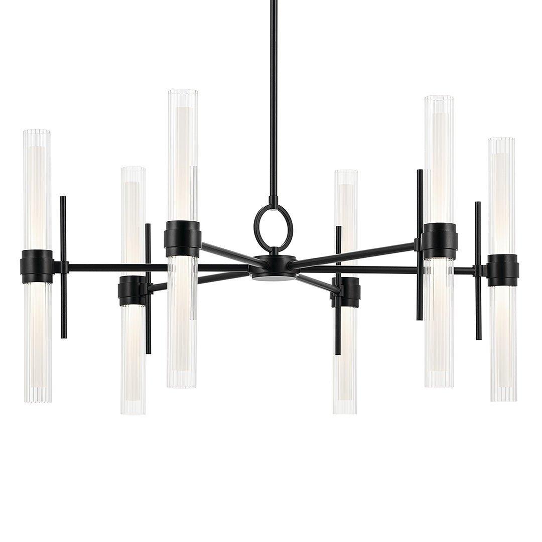 KICHLER-52752BKLEDKICHLER Riven 52752 55W LED 33" Chandelier with Clear Fluted Glass 30K