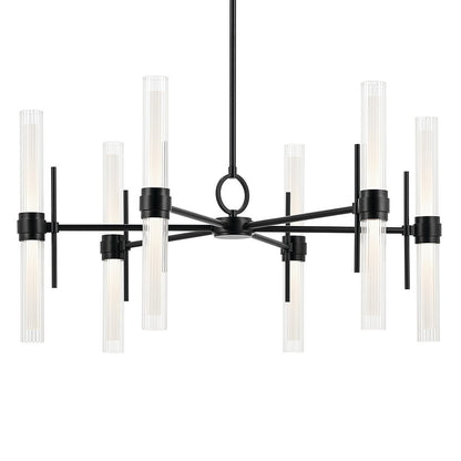 KICHLER-52752BKLEDKICHLER Riven 52752 55W LED 33" Chandelier with Clear Fluted Glass 30K