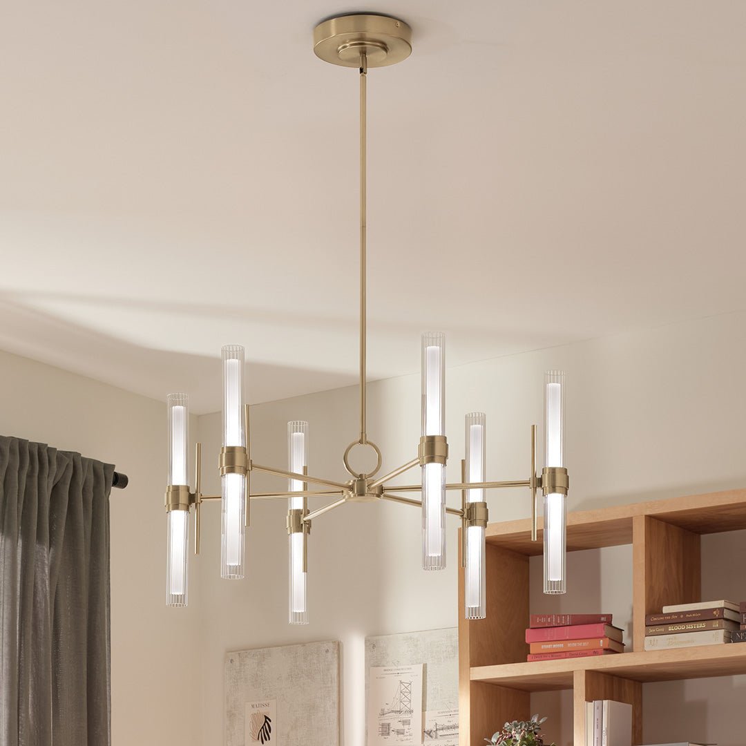 KICHLER-52752CPZLEDKICHLER Riven 52752 55W LED 33" Chandelier with Clear Fluted Glass 30K
