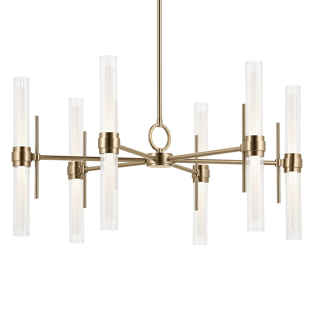 KICHLER-52752CPZLEDKICHLER Riven 52752 55W LED 33" Chandelier with Clear Fluted Glass 30K