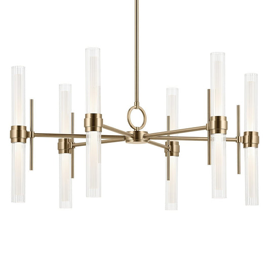 KICHLER-52752CPZLEDKICHLER Riven 52752 55W LED 33" Chandelier with Clear Fluted Glass 30K