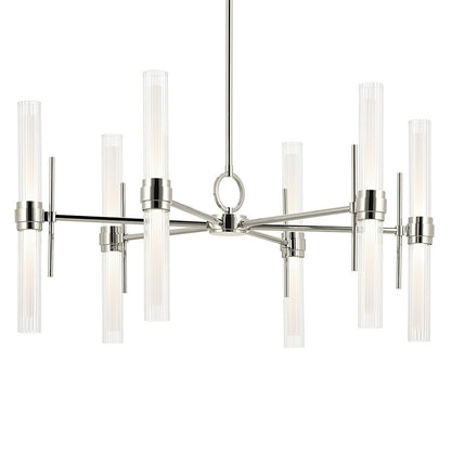 KICHLER-52752PNLEDKICHLER Riven 52752 55W LED 33" Chandelier with Clear Fluted Glass 30K