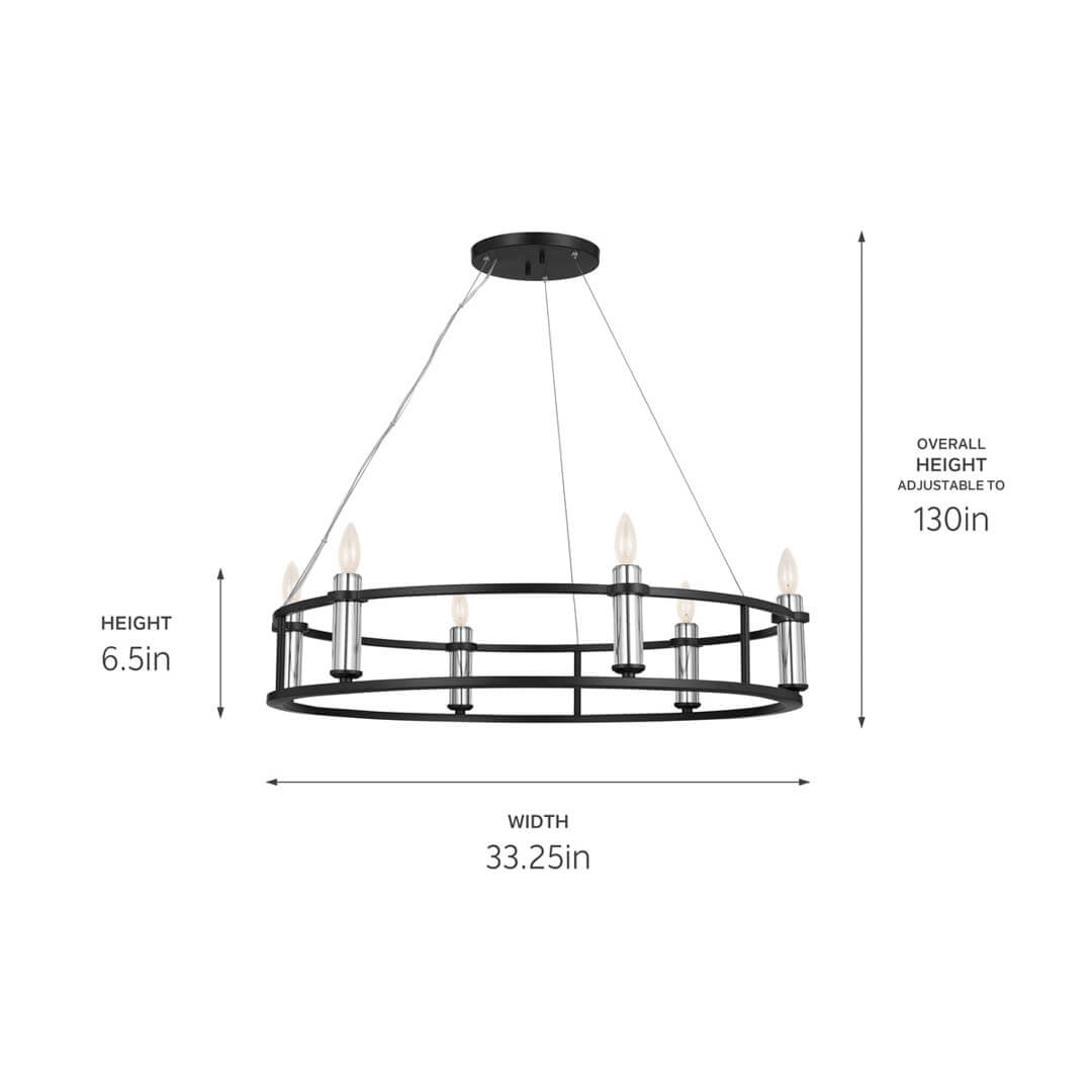 KICHLER-52490PNKICHLER Rosalind 52490 33.25" 6-Light Chandelier