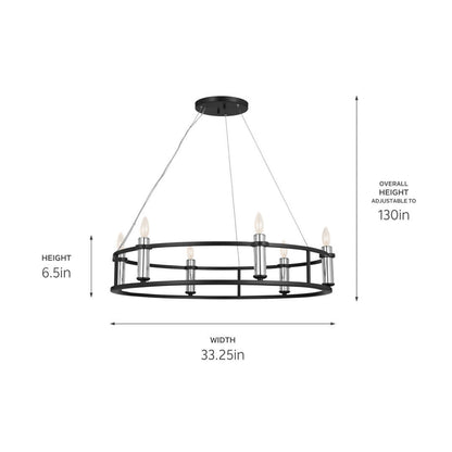 KICHLER-52490PNKICHLER Rosalind 52490 33.25" 6-Light Chandelier