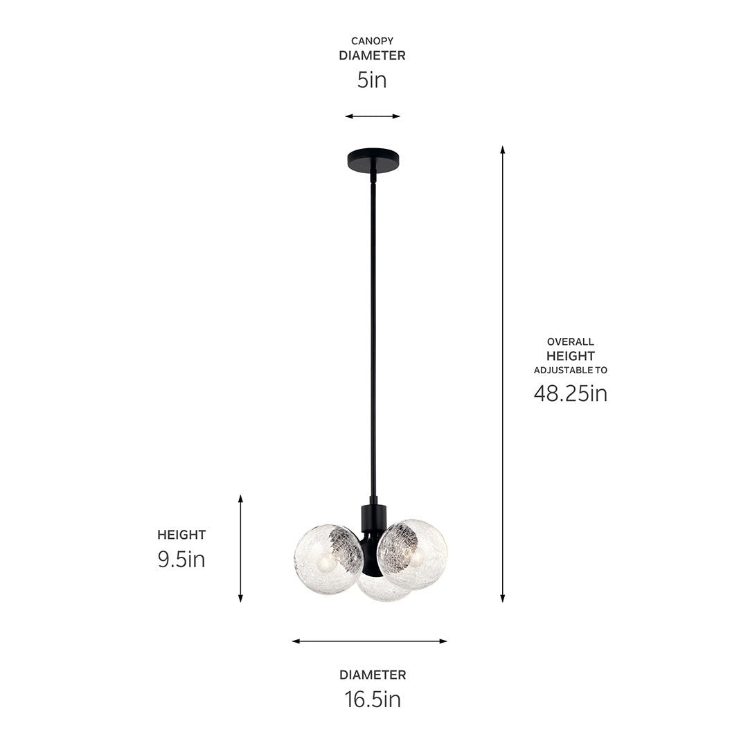 KICHLER-52700PNCLRKICHLER Silvarious 52700 16.5" 3-Light Chandelier