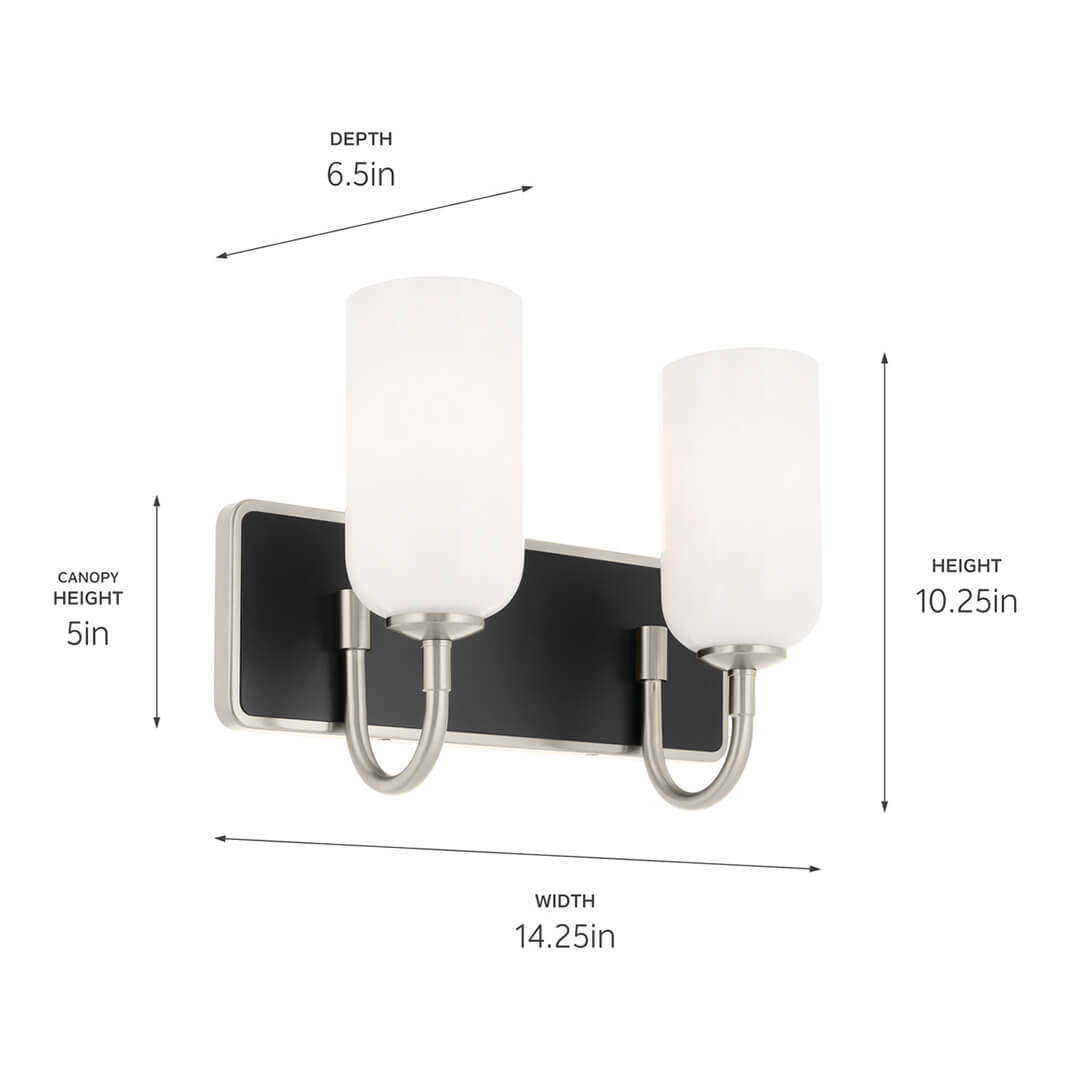 KICHLER-55162NIKICHLER Solia 55162 2 Light Vanity with Frosted Glass