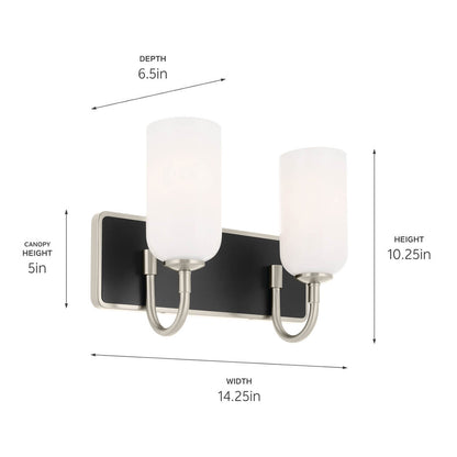KICHLER-55162NIKICHLER Solia 55162 2 Light Vanity with Frosted Glass