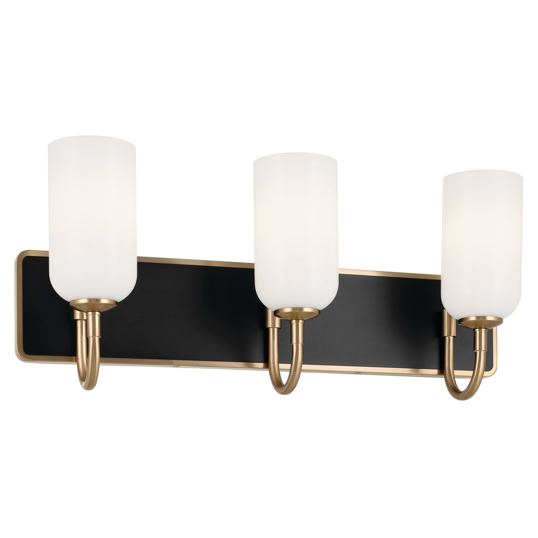 KICHLER-55163CPZKICHLER Solia 55163 3 Light Vanity with Frosted Glass in Champagne Bronze with Black