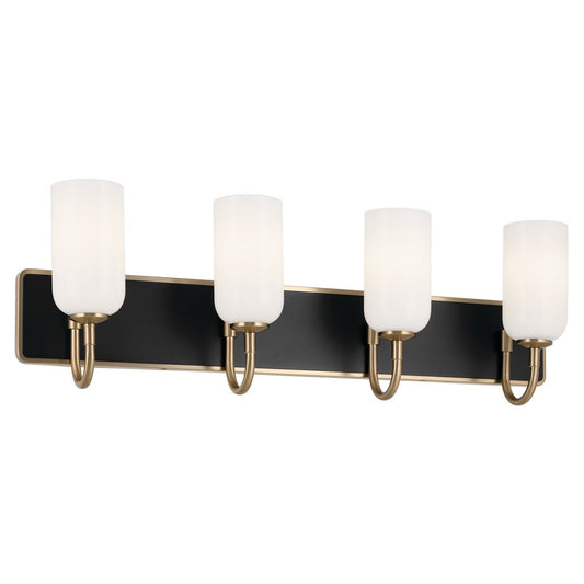 KICHLER-55164CPZKICHLER Solia 55164 4 Light Vanity with Frosted Glass in Champagne Bronze with Black