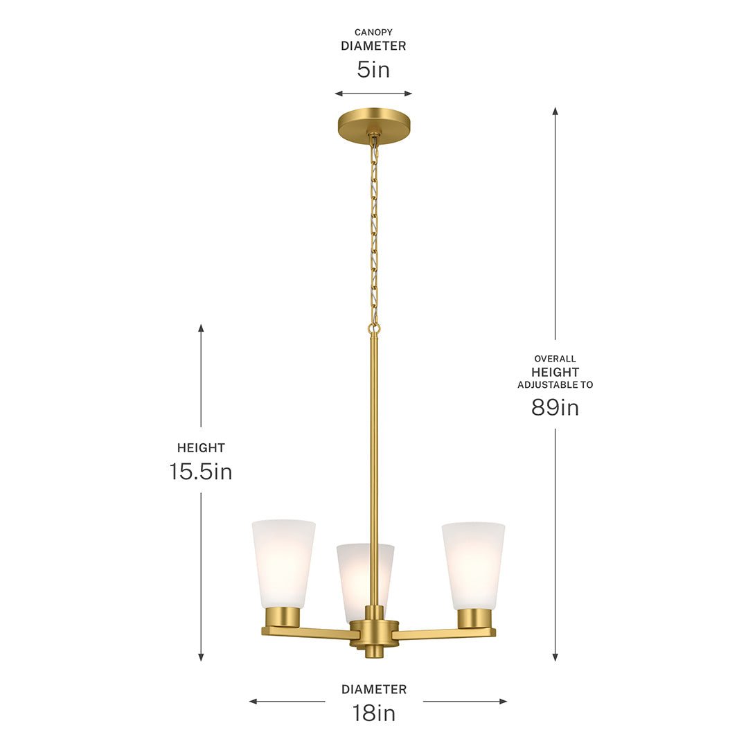 KICHLER-52435OZCLRKICHLER Stamos 52435 18" 3-Light Chandelier