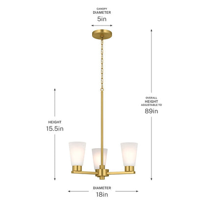 KICHLER-52435OZCLRKICHLER Stamos 52435 18" 3-Light Chandelier
