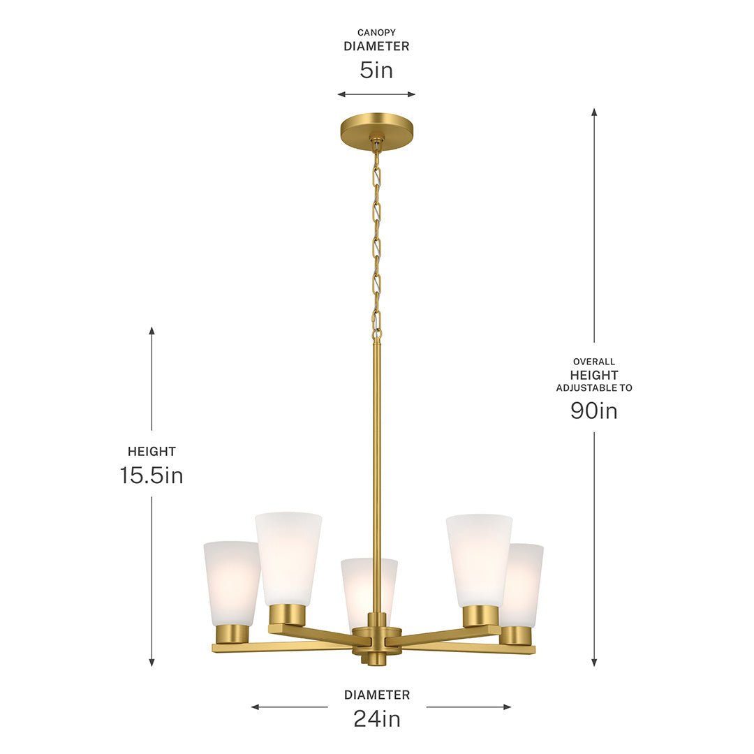 KICHLER-52436OZCLRKICHLER Stamos 52436 24" 5-Light Chandelier