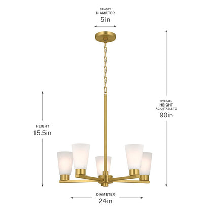KICHLER-52436OZCLRKICHLER Stamos 52436 24" 5-Light Chandelier