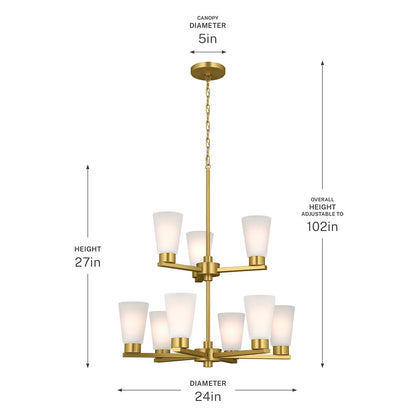 KICHLER-52438OZCLRKICHLER Stamos 52438 24" 9-Light Chandelier
