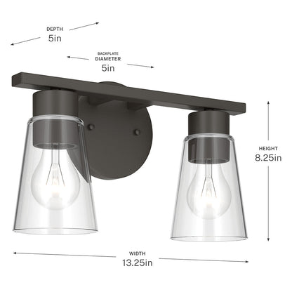 KICHLER-55120BGKICHLER Stamos 55120 2 Light Vanity Light with Frosted/Clear Glass