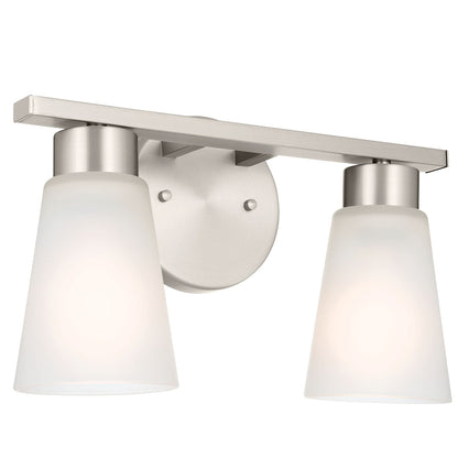 KICHLER-55120NIKICHLER Stamos 55120 2 Light Vanity Light with Frosted/Clear Glass