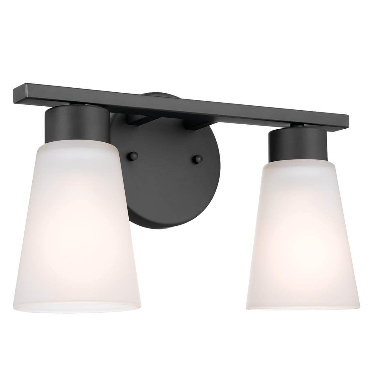 KICHLER-55120BKKICHLER Stamos 55120 2 Light Vanity Light with Frosted/Clear Glass